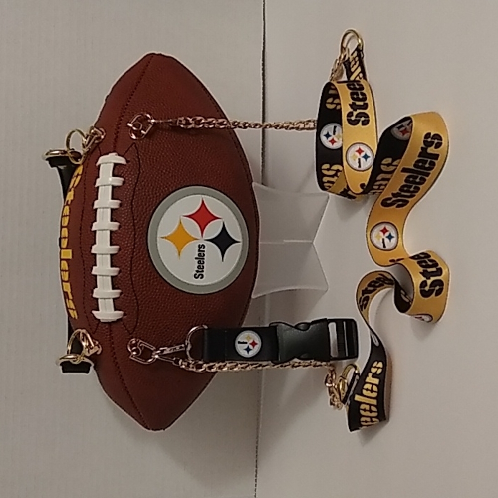 LIMITED EDITION HANDMADE Football Purse (PITTSBURGH STEELERS) 🏈 - Picture 5 of 12